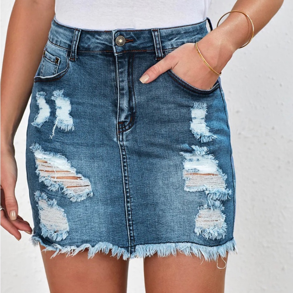 Stretch Denim Skirt